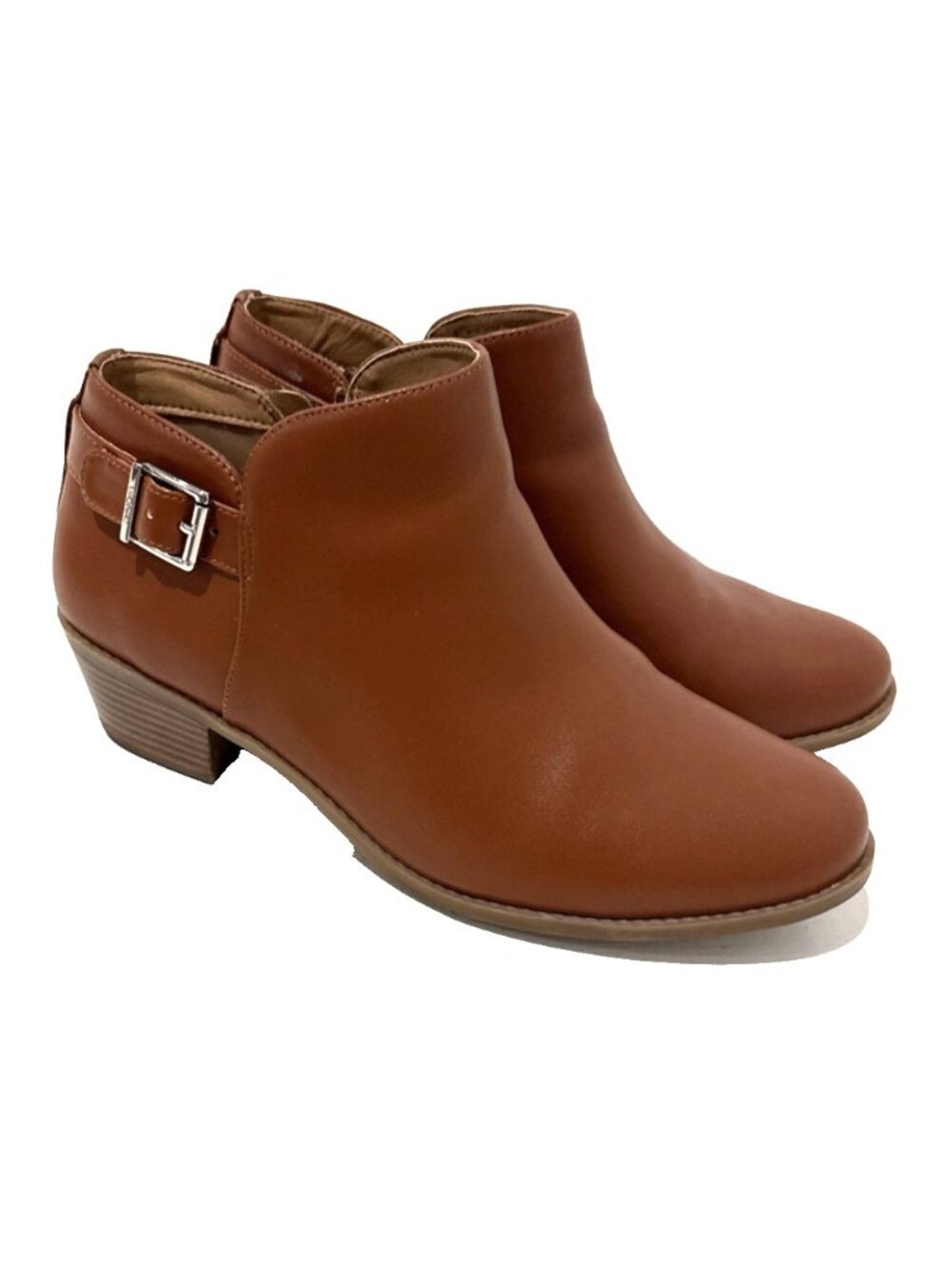 Vionic Millie Booties Brown Leather Almond Toe Ankle Boots Womens Size 10W